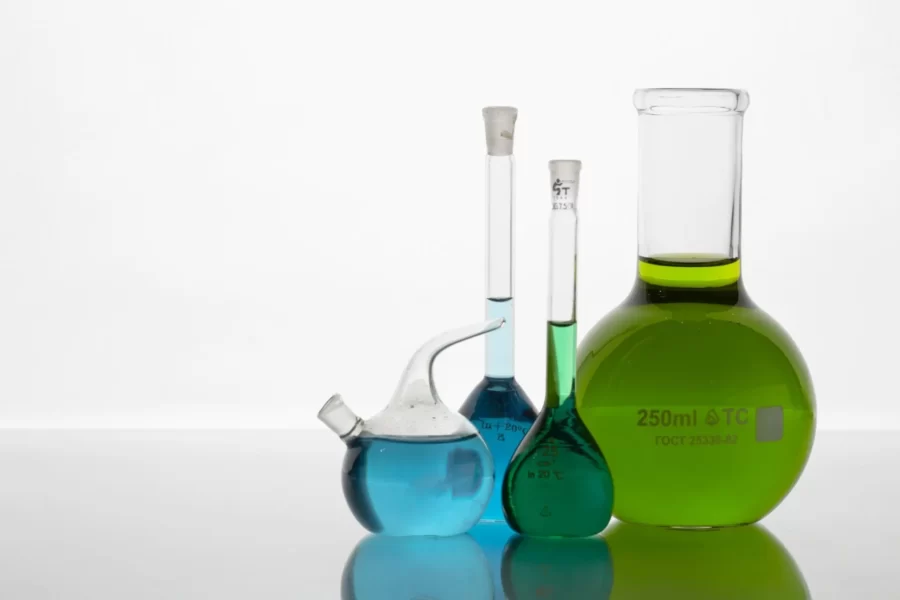 lab-glassware-assortment-with-colorful-liquids